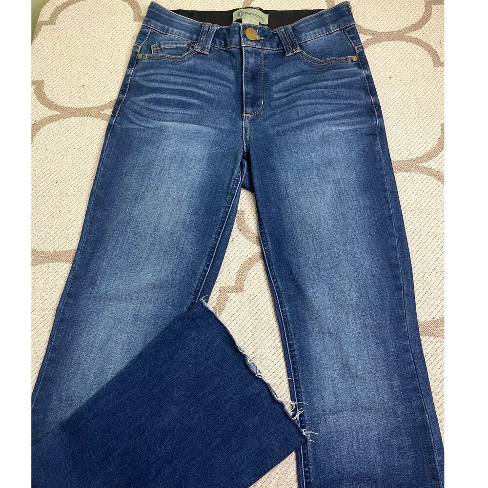 Democracy Ab Technology High Rise Bootcut Flare Jeans Raw Hem Size 6 B2480KEV2XX